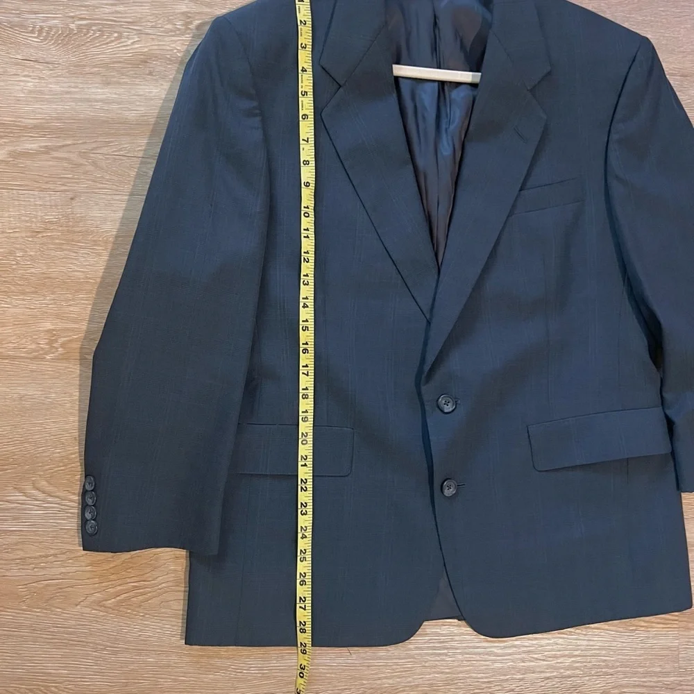 Hart Schaffner‎ Marx Oak Hall Mens Blazer 44R Charcoal Gray Wool Suit Jacket